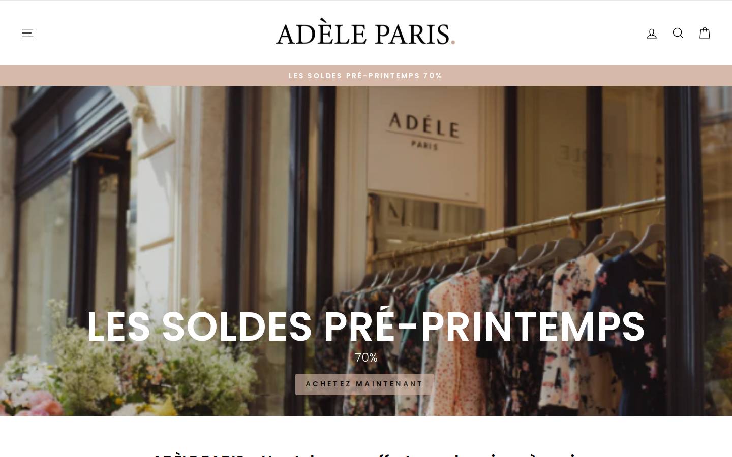 adeleparis.fr homepage screenshot