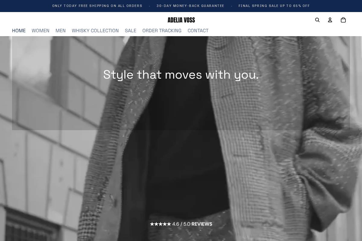 Adeliavoss homepage screenshot