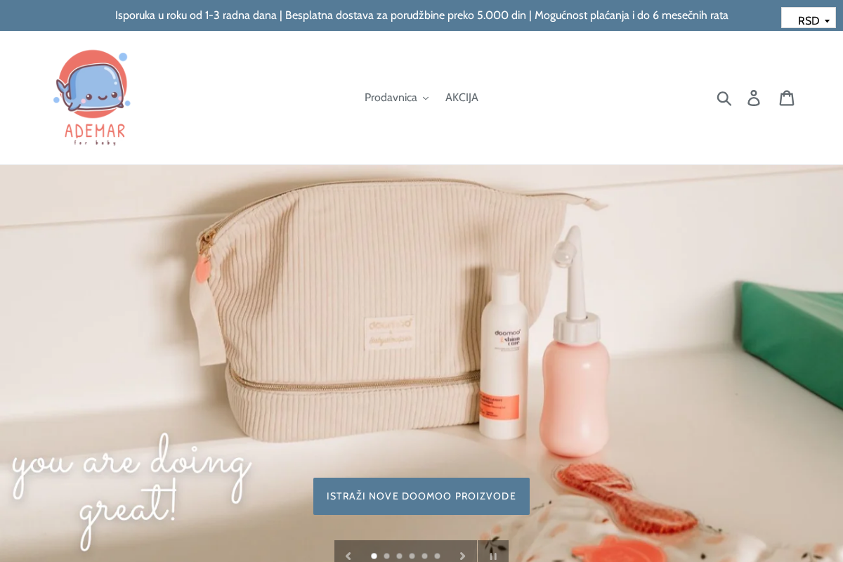 Ademar Shop homepage screenshot