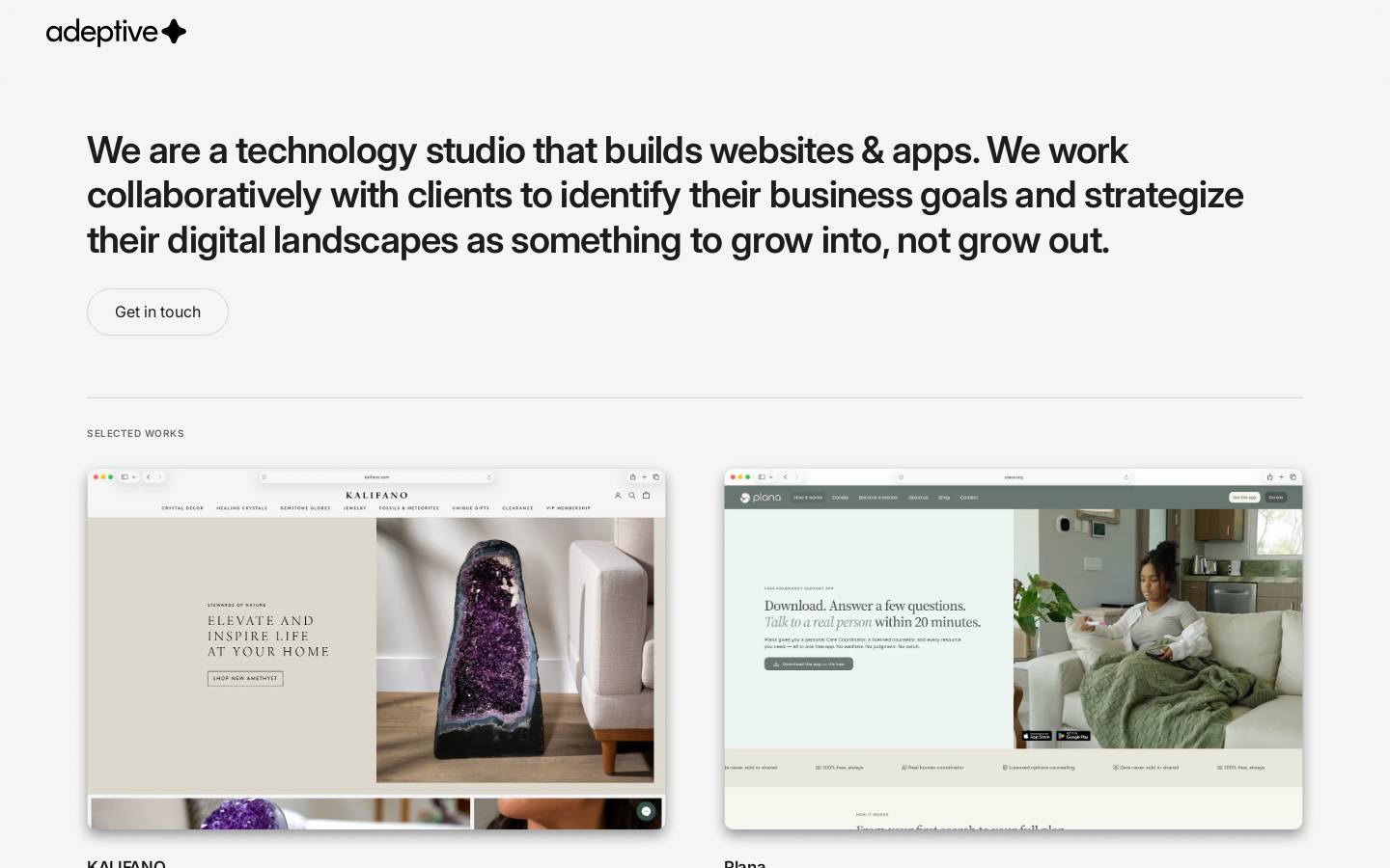 adeptive.dev homepage screenshot