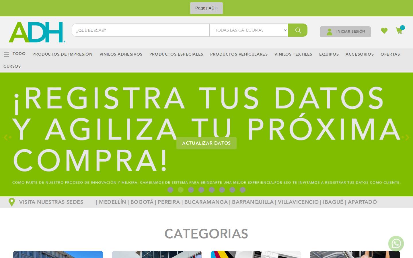 adh.com.co homepage screenshot