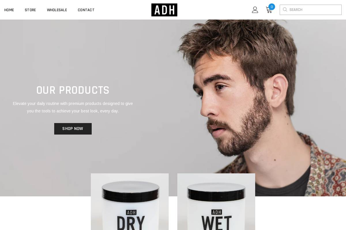 adhbrand.com homepage screenshot