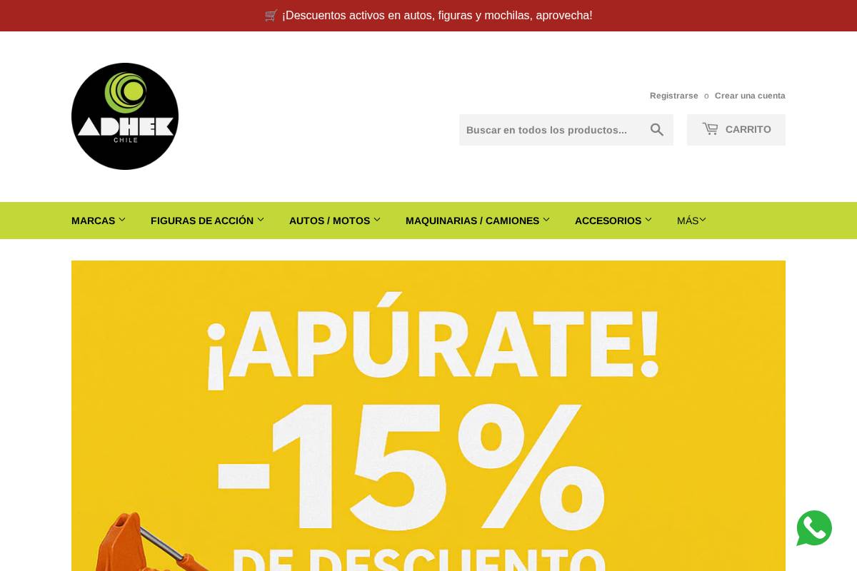 adhek-chile.com homepage screenshot