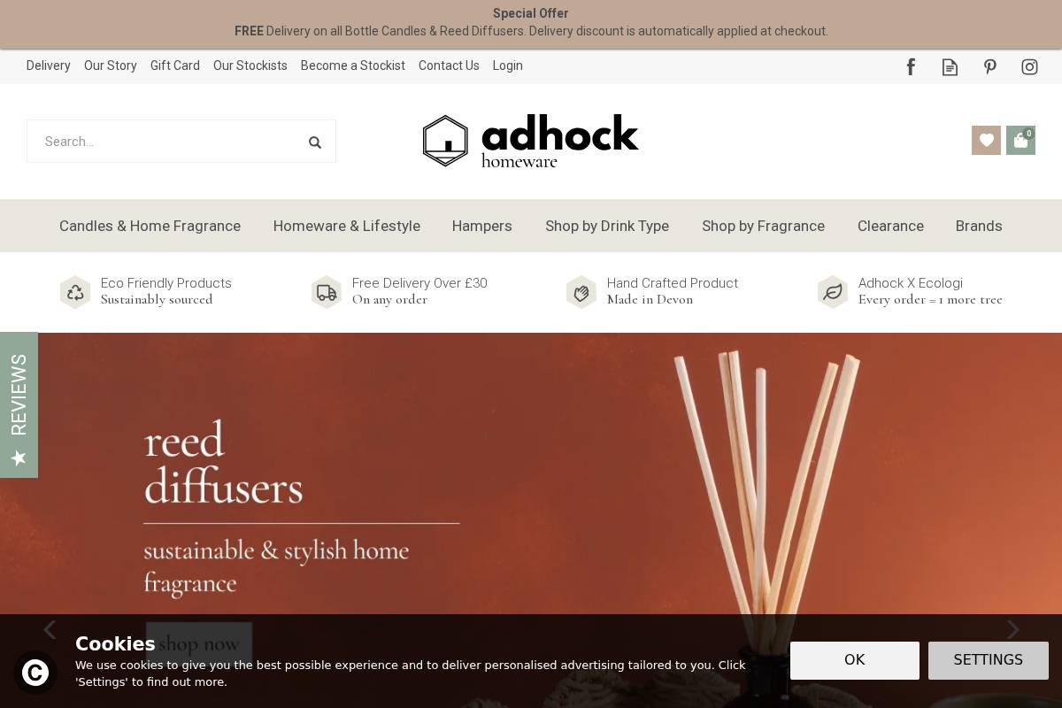 adhock.co.uk homepage screenshot