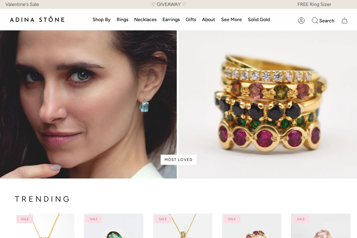 Adina Stone homepage screenshot