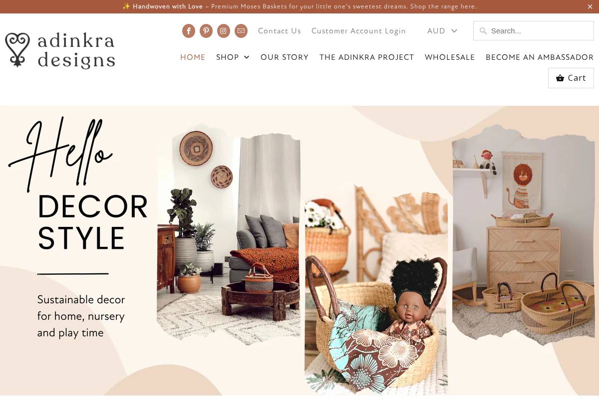 adinkradesigns.com.au homepage screenshot