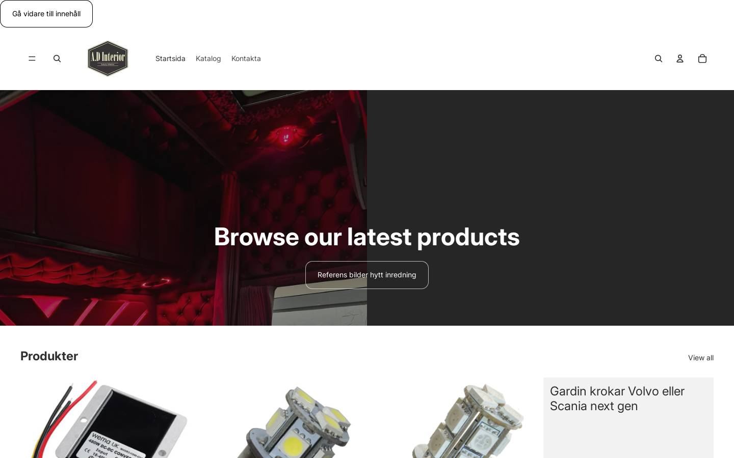 adinterior.se homepage screenshot