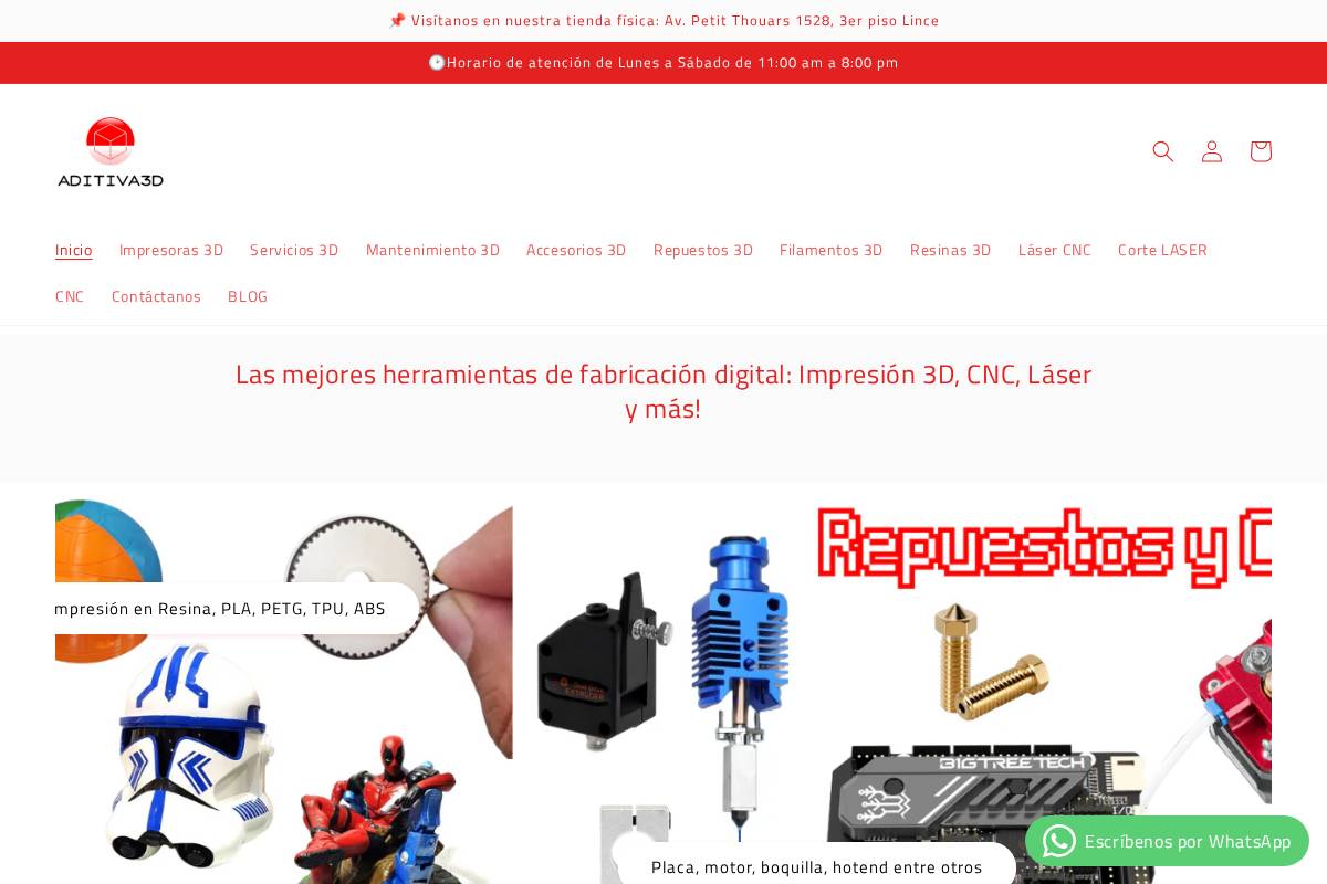 aditiva3d.com homepage screenshot