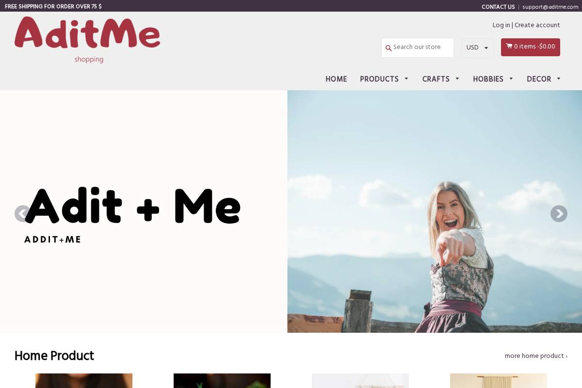 aditme.com homepage screenshot