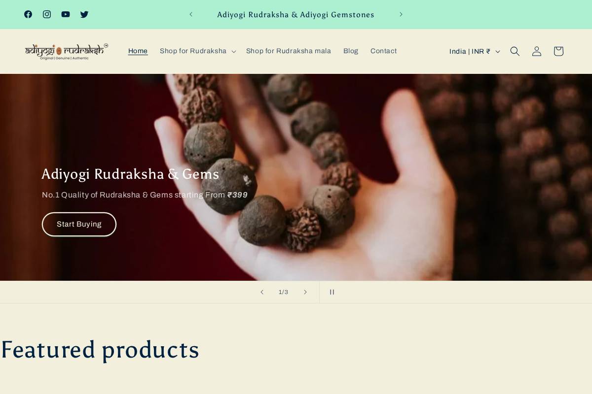 adiyogirudraksh.com homepage screenshot
