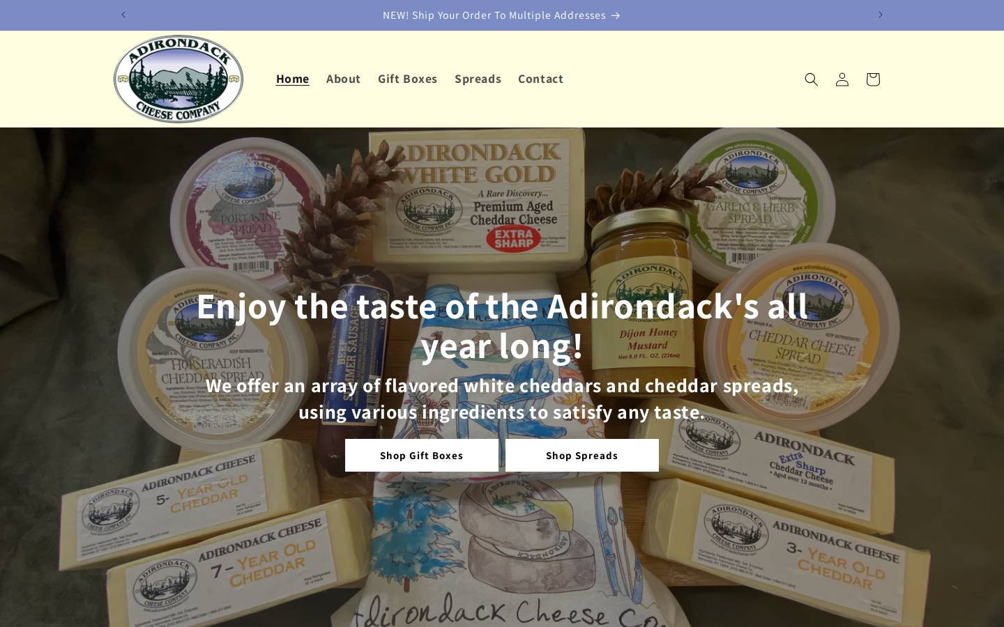 adkcheese.com homepage screenshot