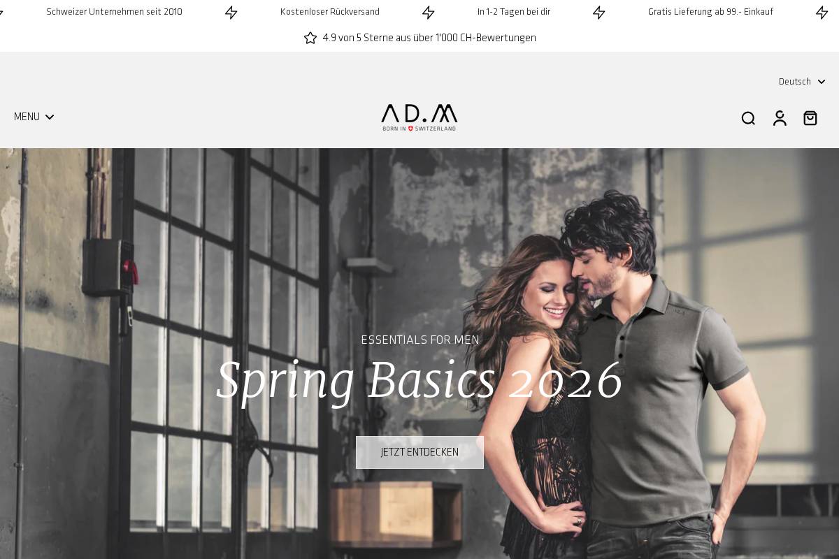 adm-fashion.com homepage screenshot