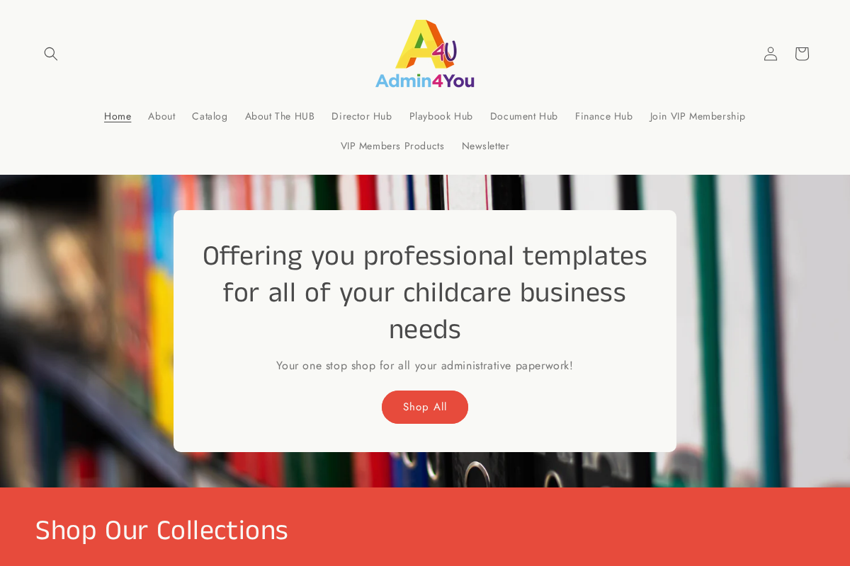 Admin For You homepage screenshot