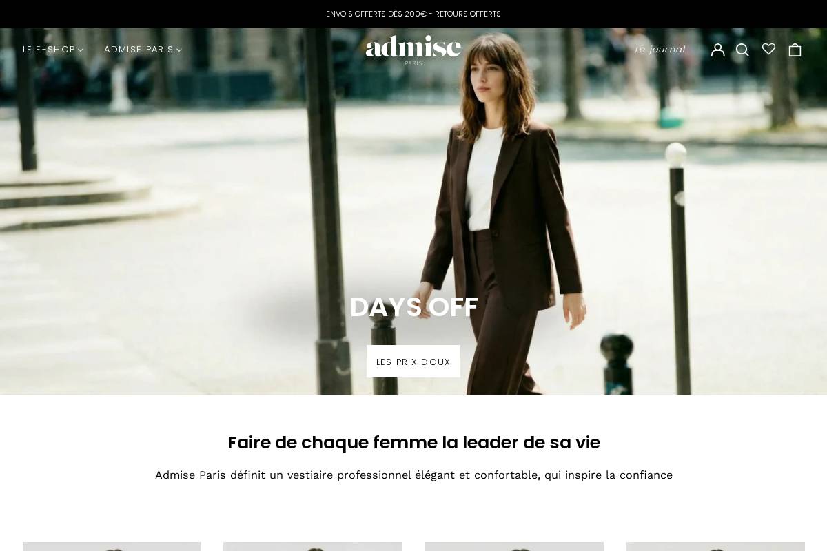 admiseparis.com homepage screenshot