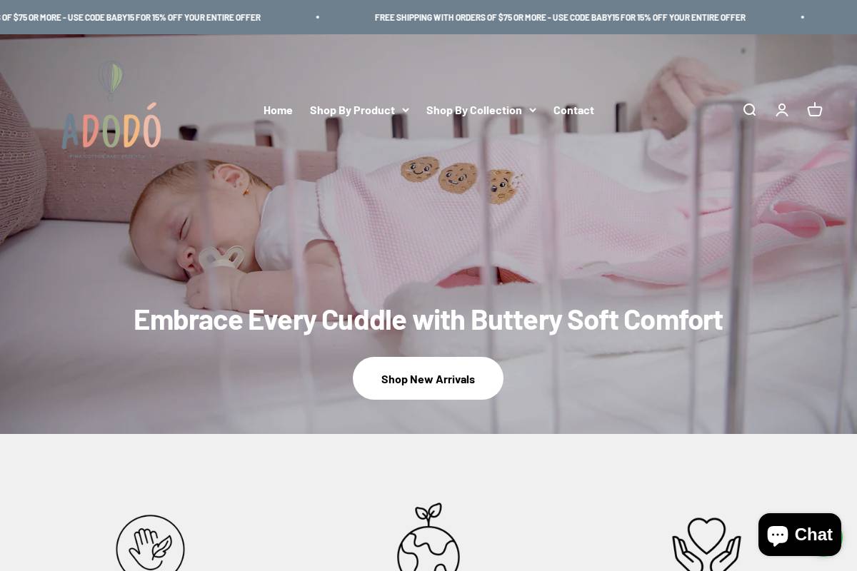 adodobaby.com homepage screenshot