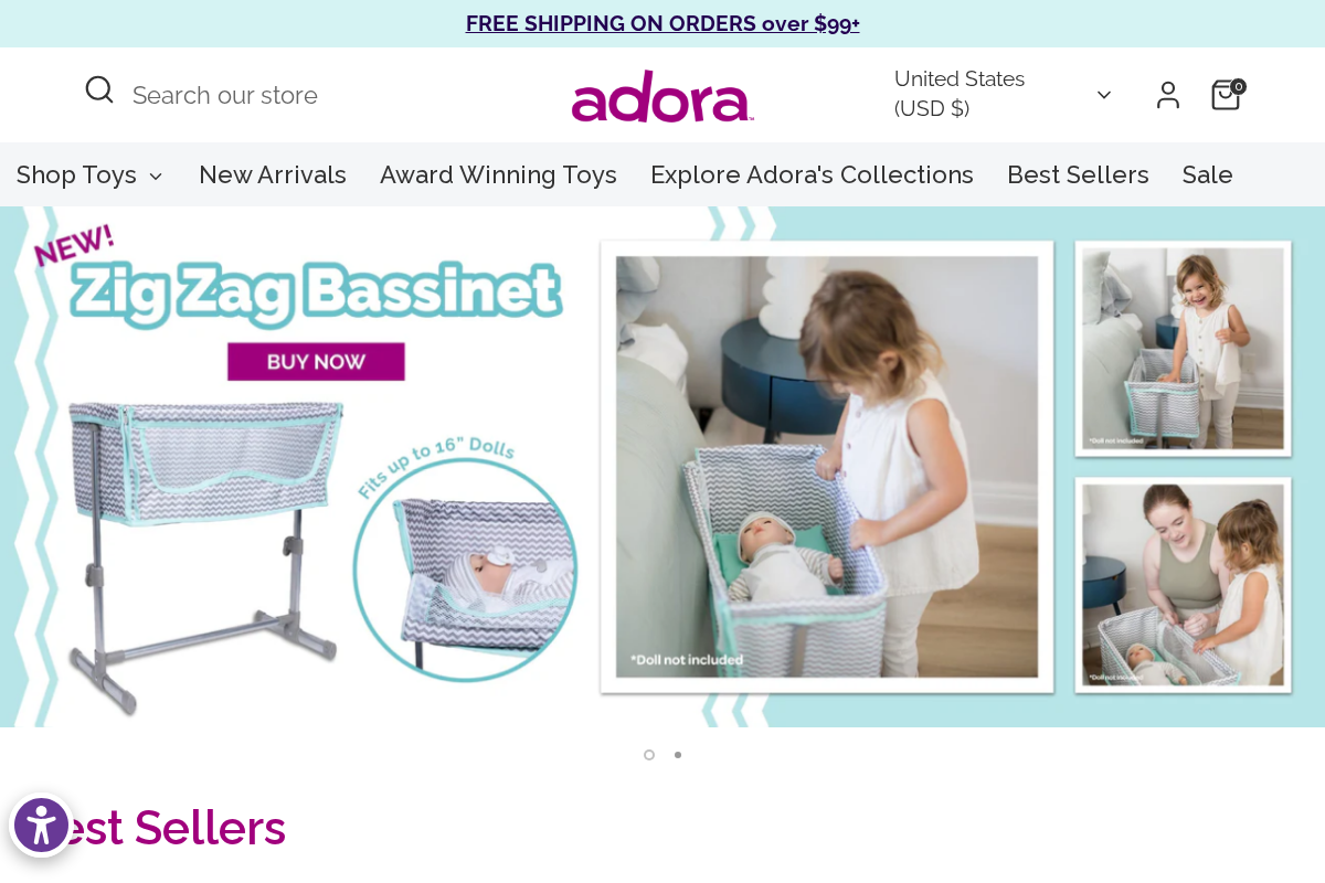 Adora homepage screenshot