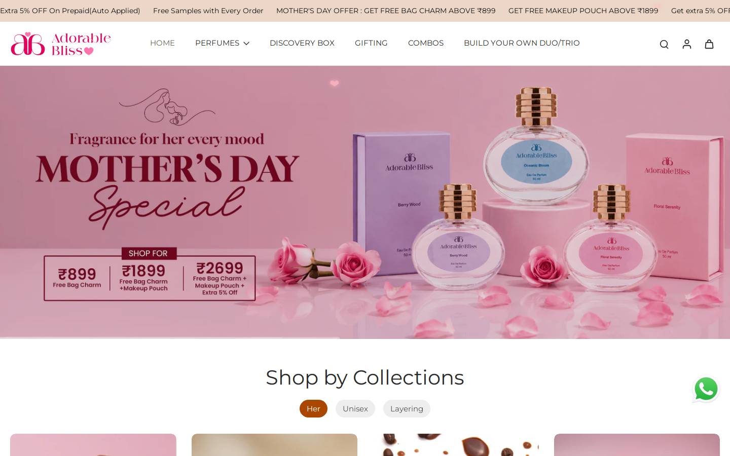 adorablebliss.com homepage screenshot