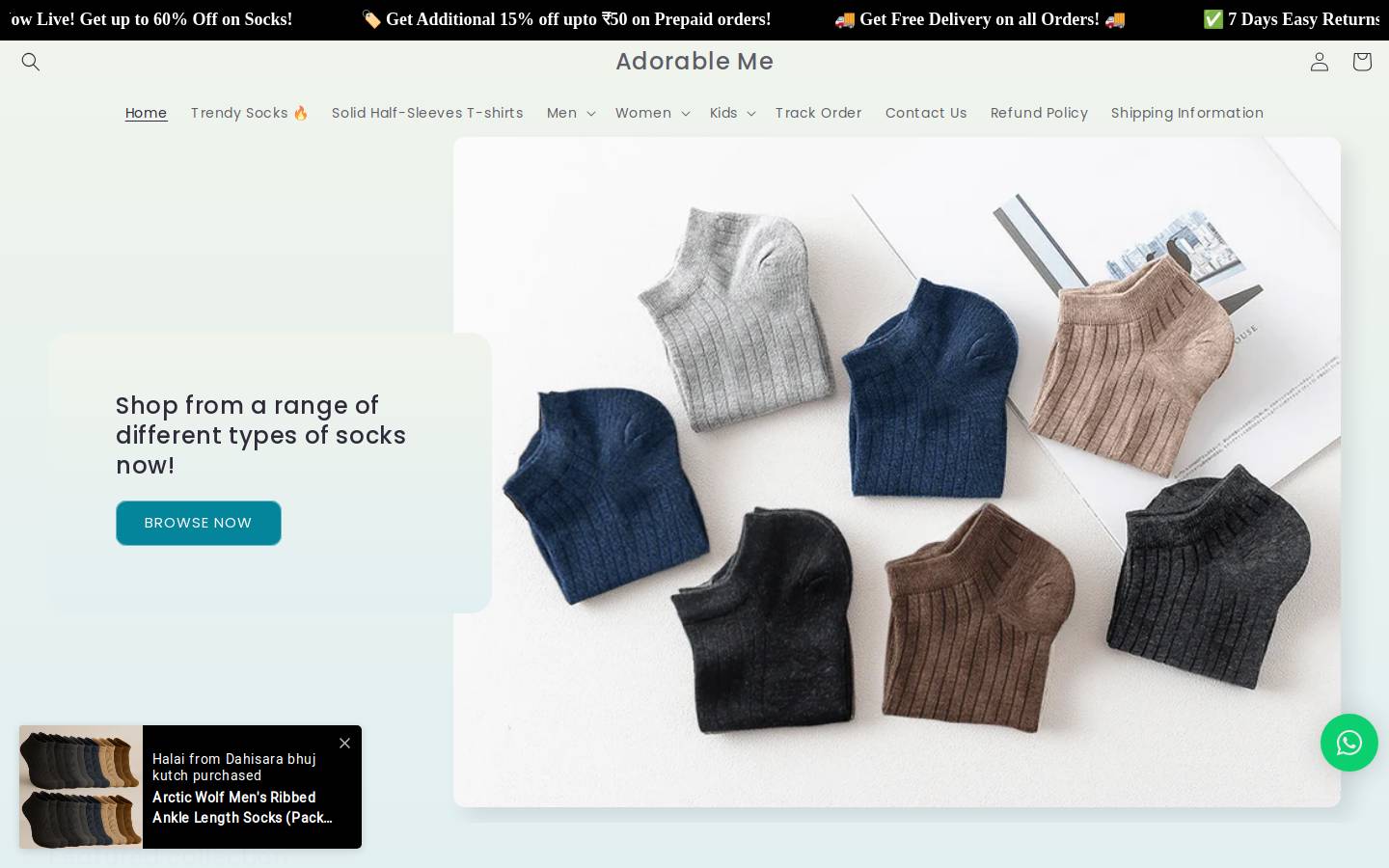 adorableme.in homepage screenshot