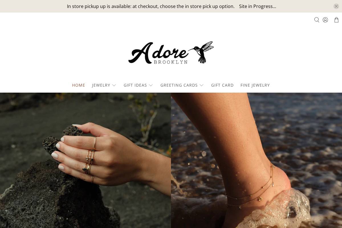 adorebrooklyn.com homepage screenshot