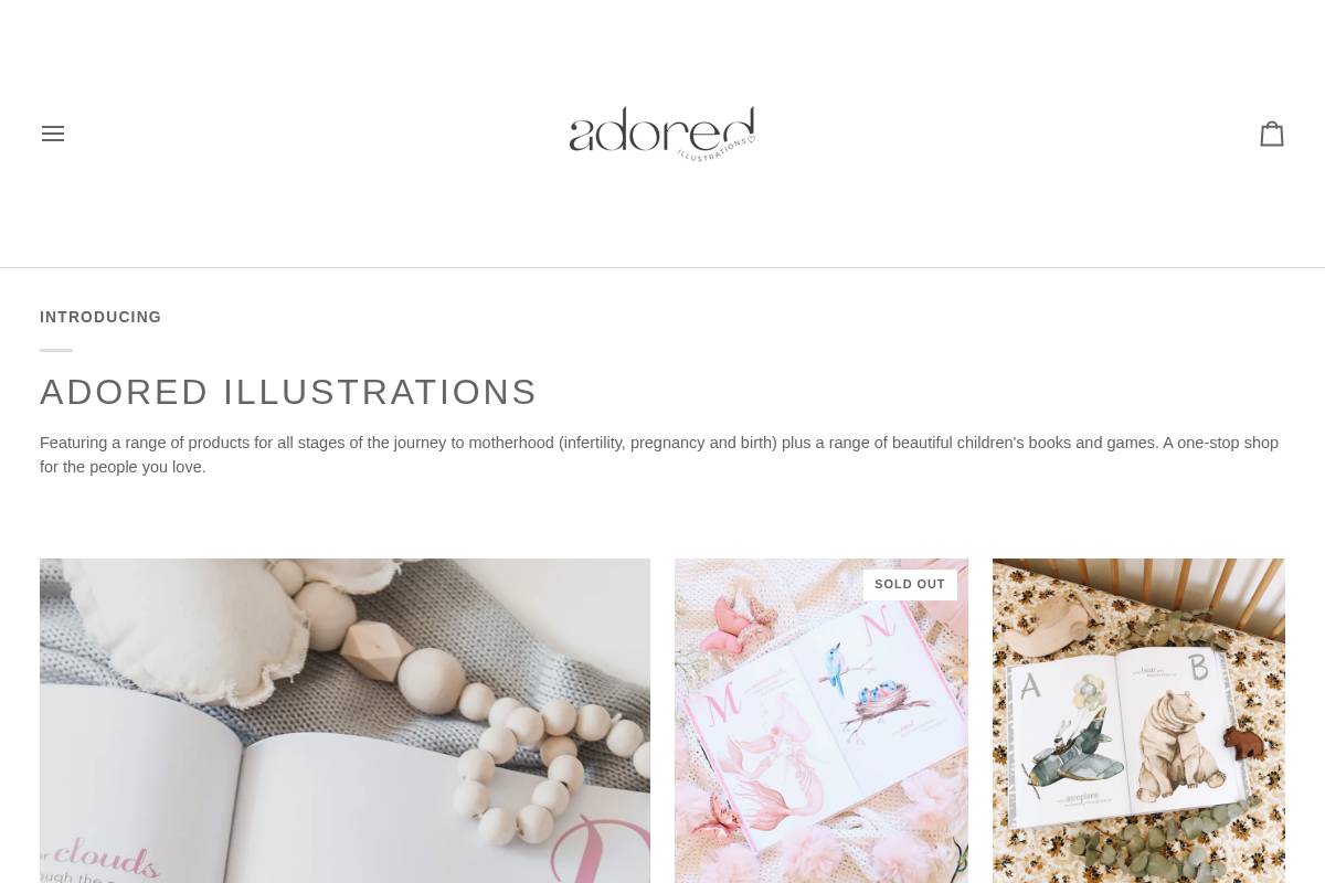 adoredillustrations.com.au homepage screenshot
