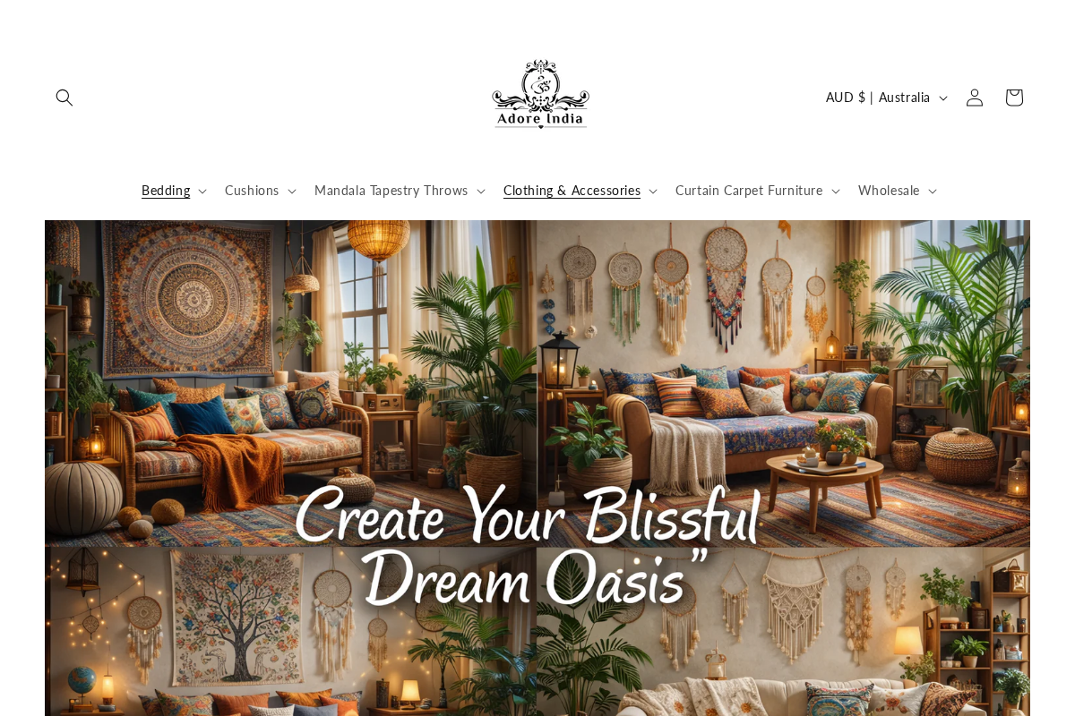 adoreindia.com.au homepage screenshot