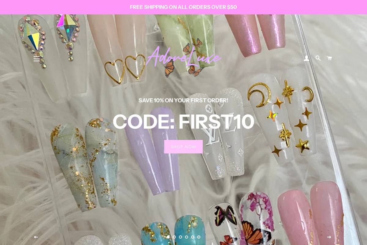 adoreluxenails.com homepage screenshot