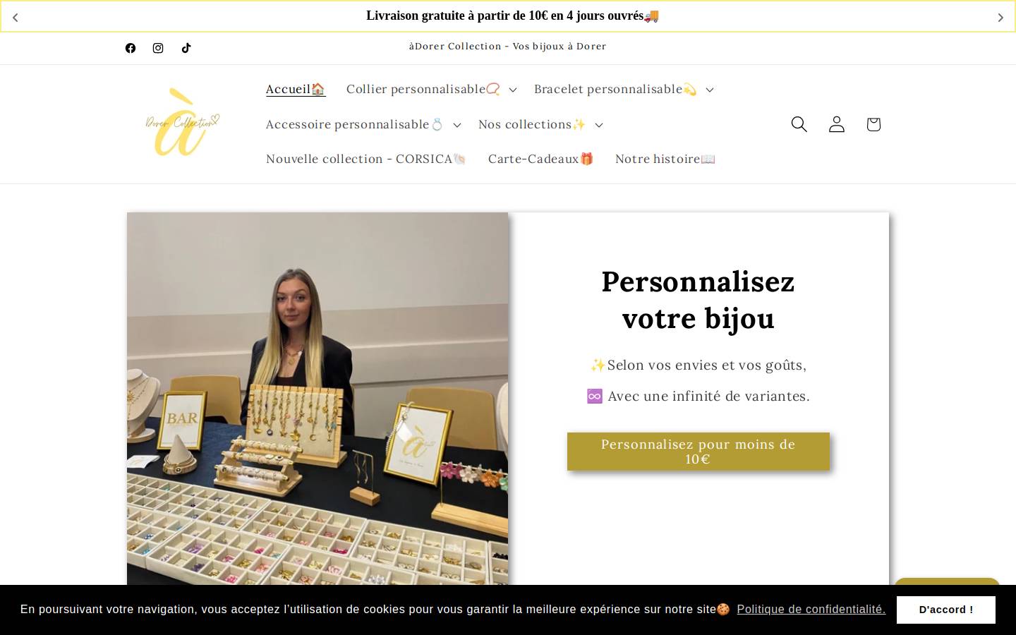 adorercollection.com homepage screenshot