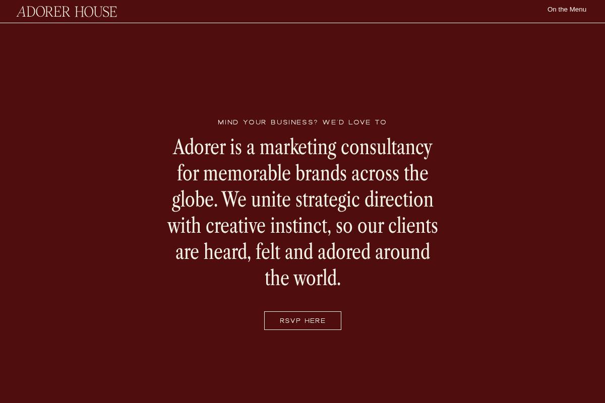 adorerhouse.com homepage screenshot
