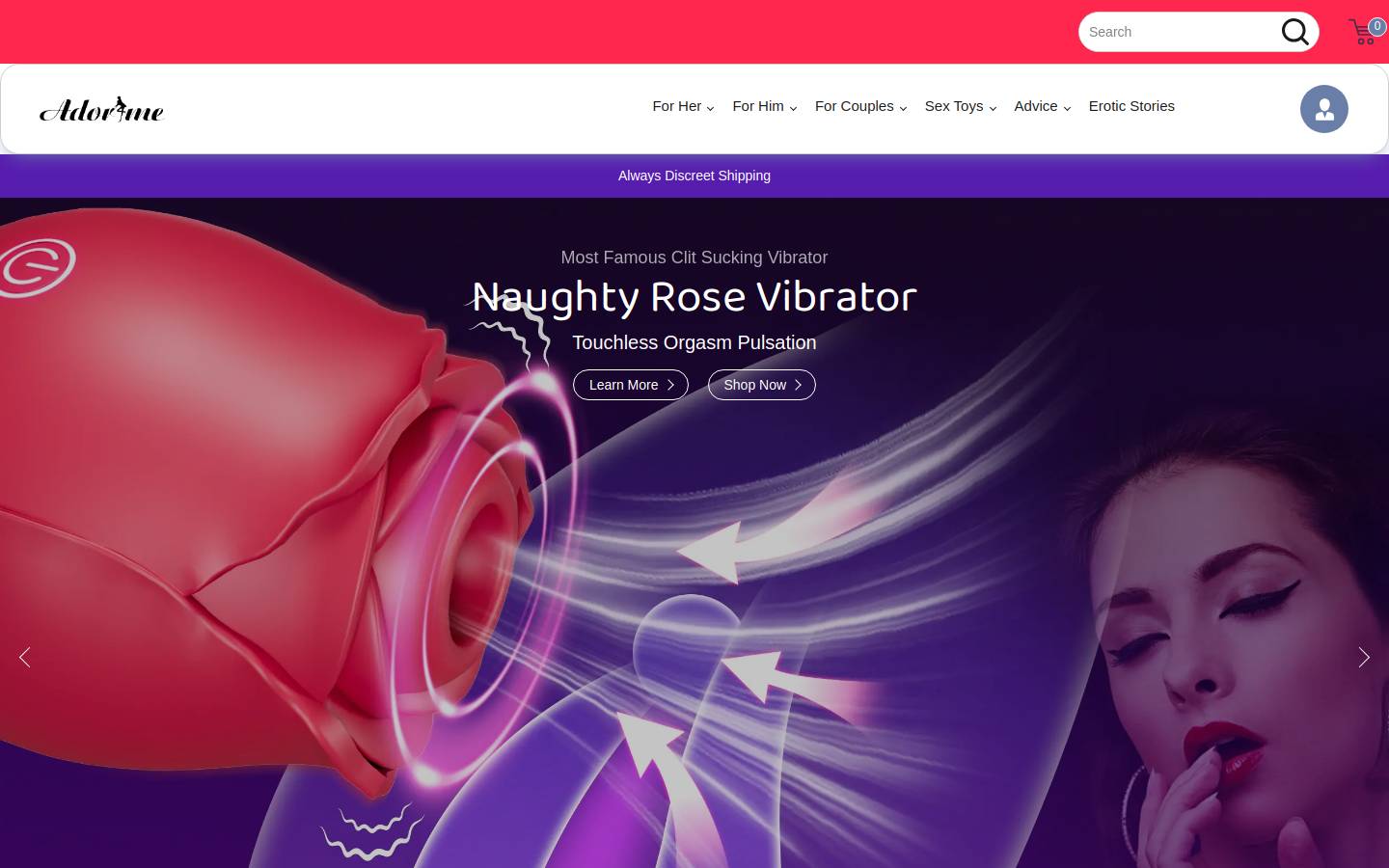 Adorime homepage screenshot