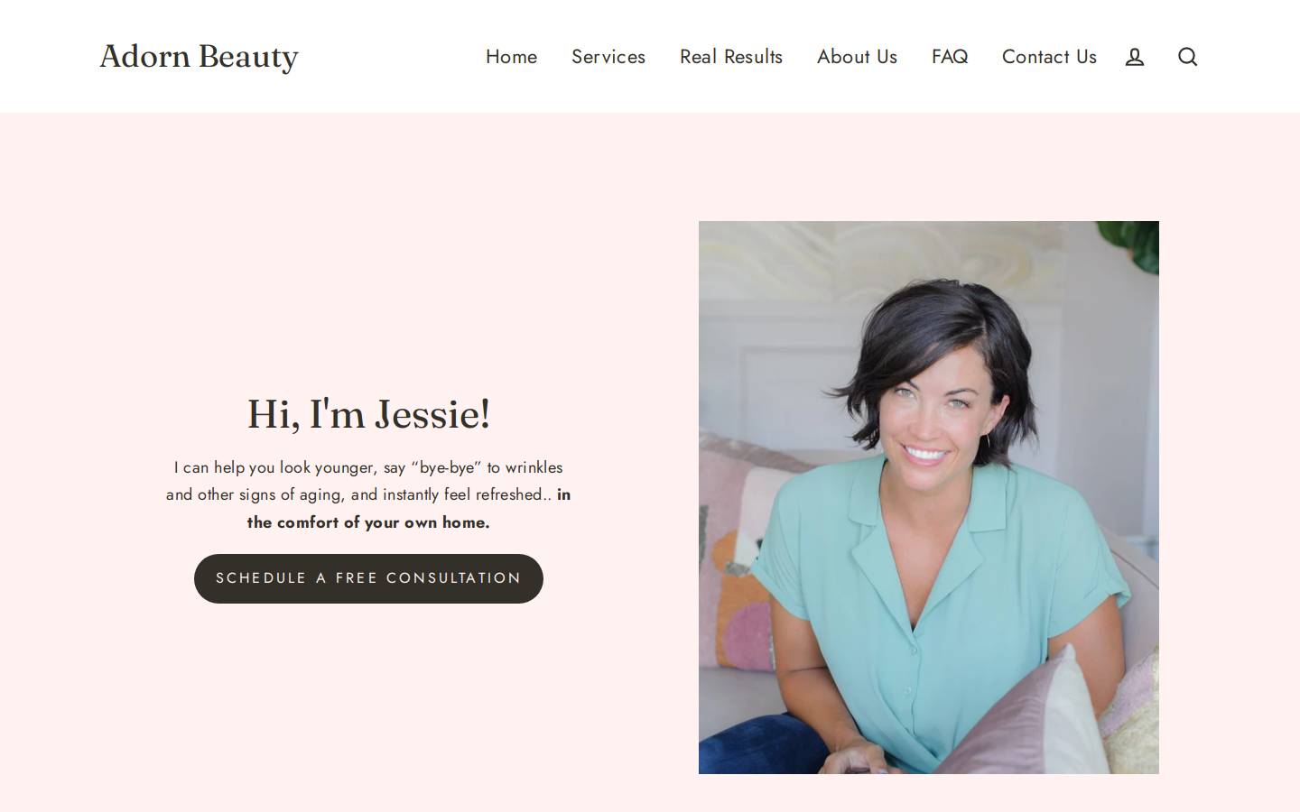 Adornbeauty homepage screenshot