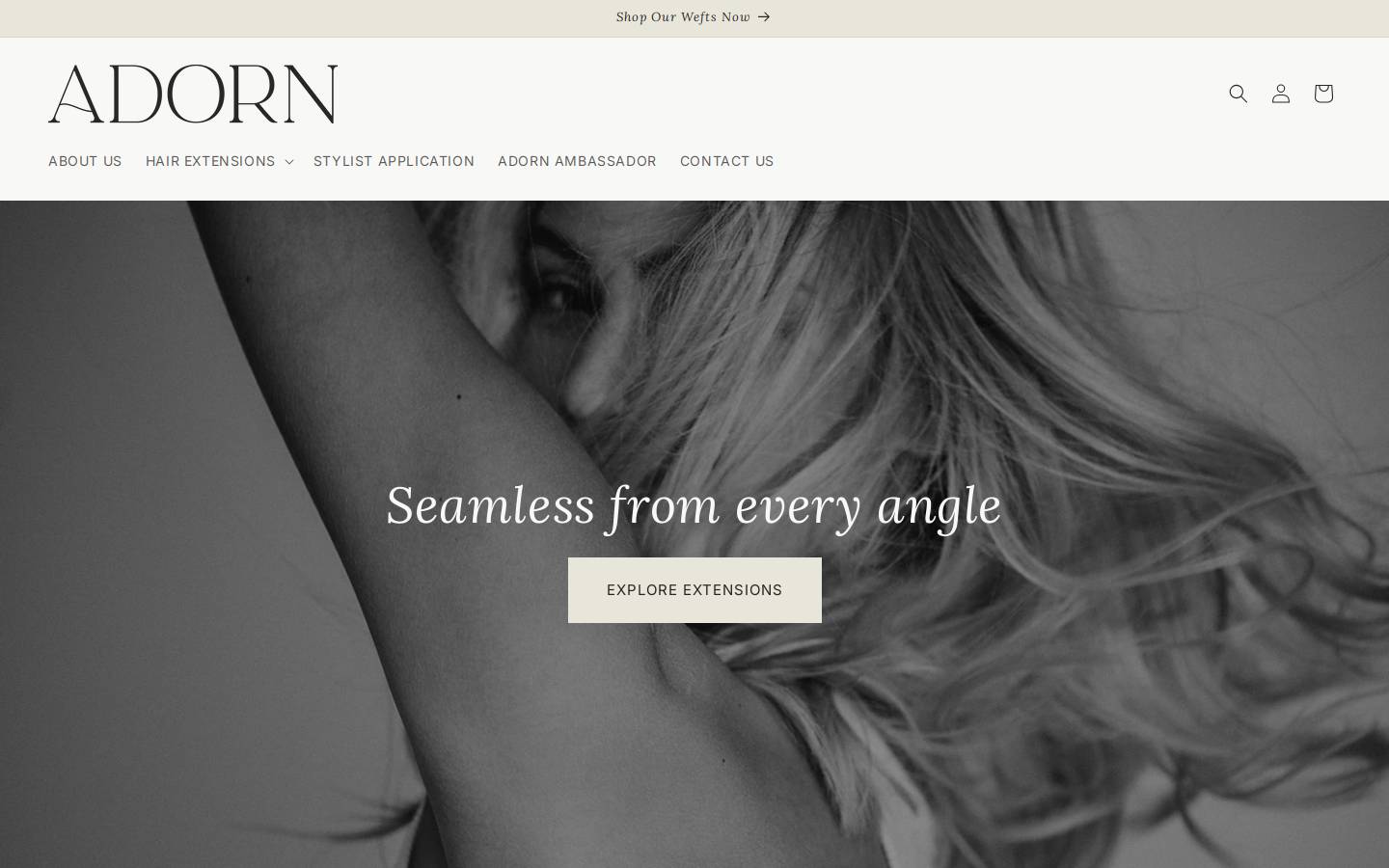 adornhairpros.com homepage screenshot