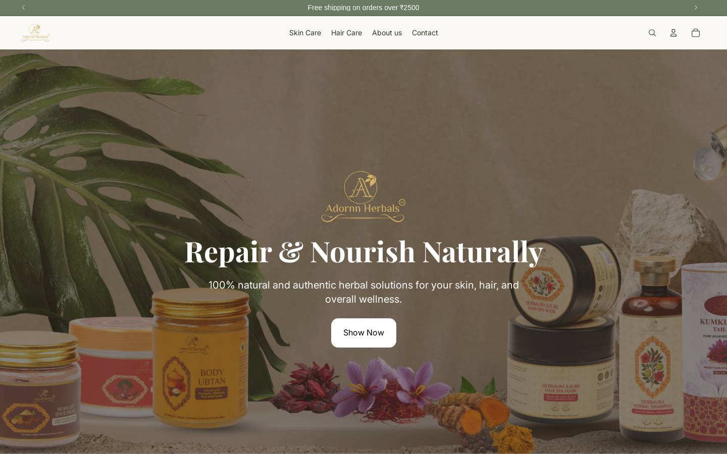 adornnherbal.com homepage screenshot