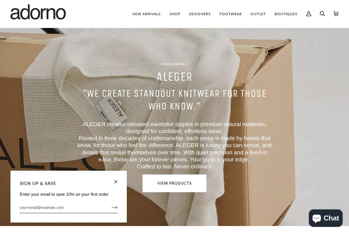 adorno.co.nz homepage screenshot