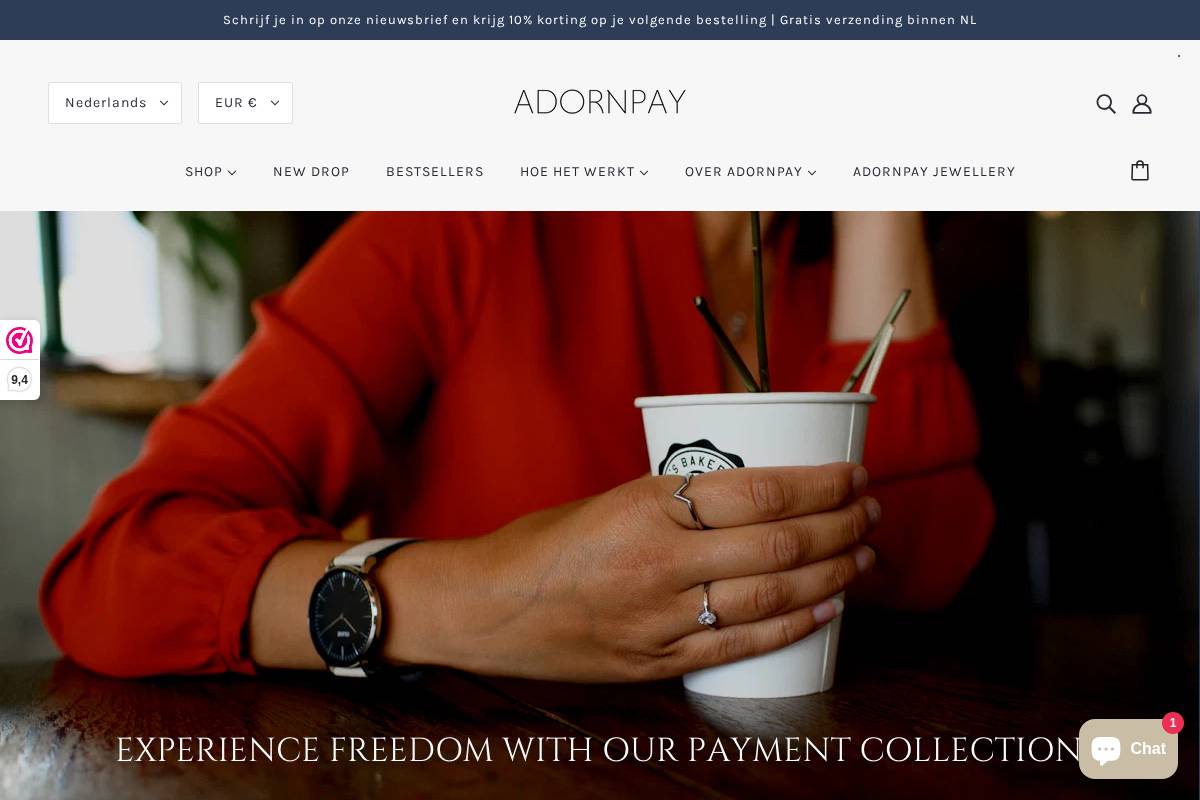 adornpay.com homepage screenshot