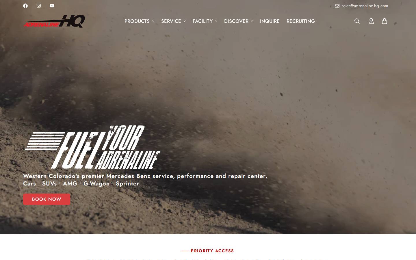 adrenaline-hq.com homepage screenshot