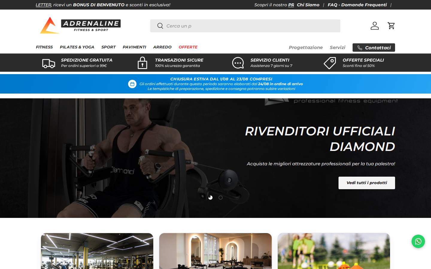 adrenalinesport.it homepage screenshot