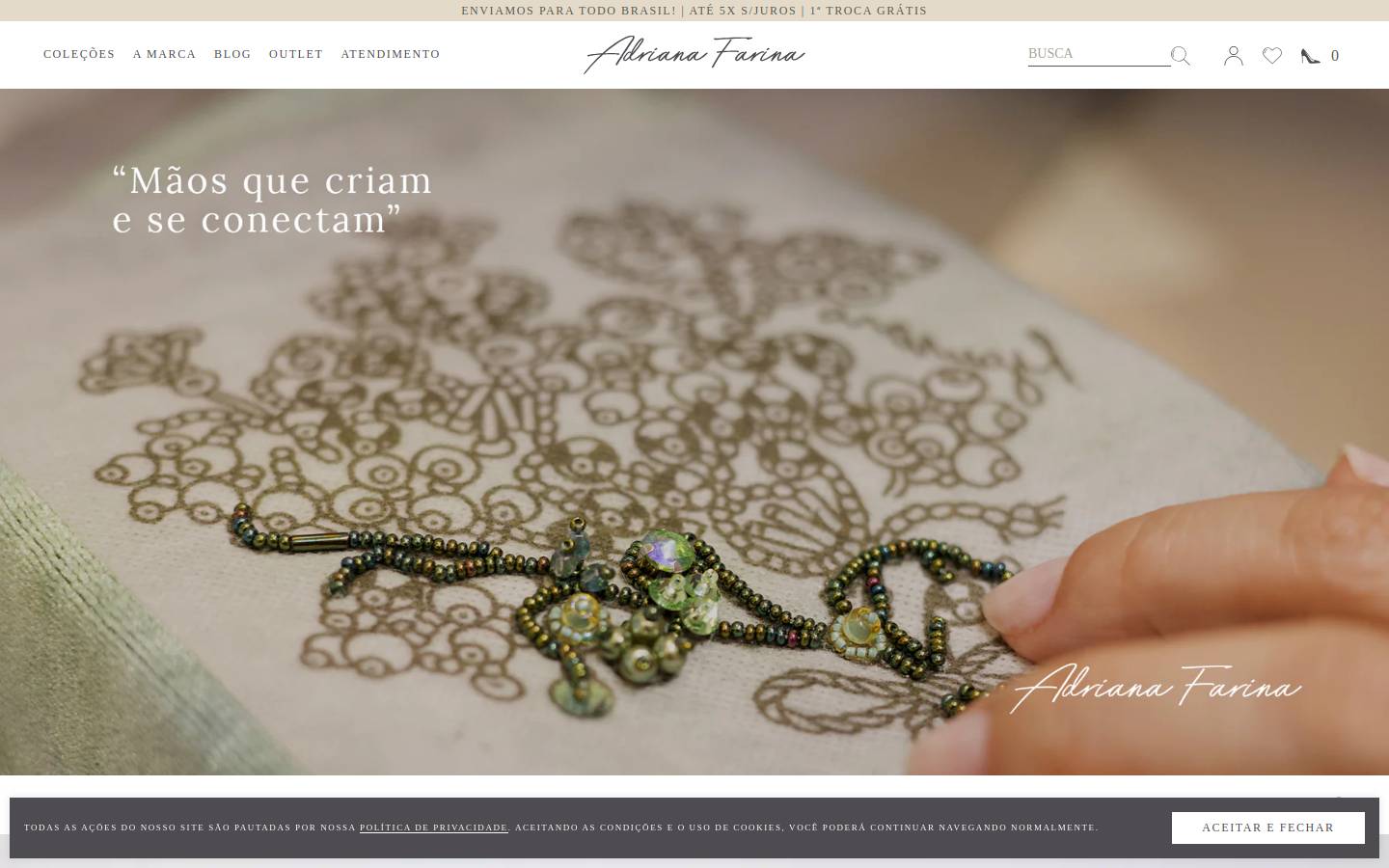 adrianafarina.com.br homepage screenshot