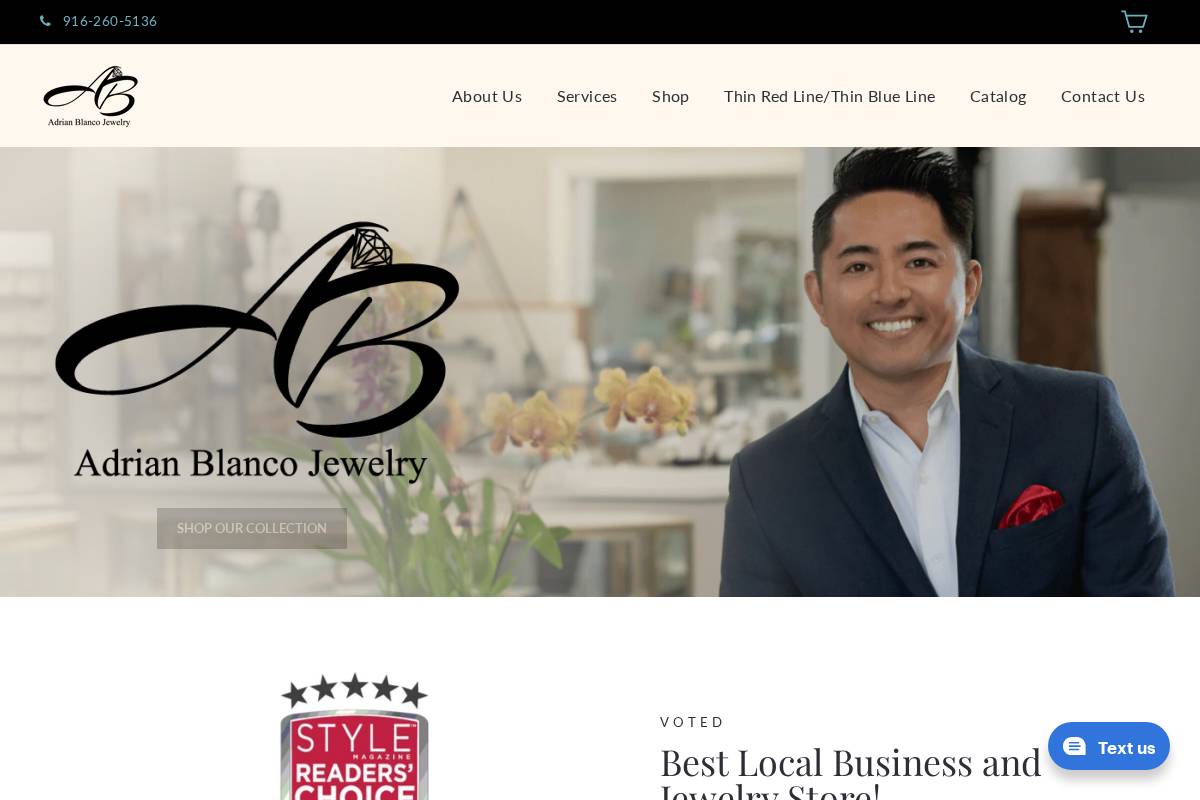 adrianblancojewelry.com homepage screenshot