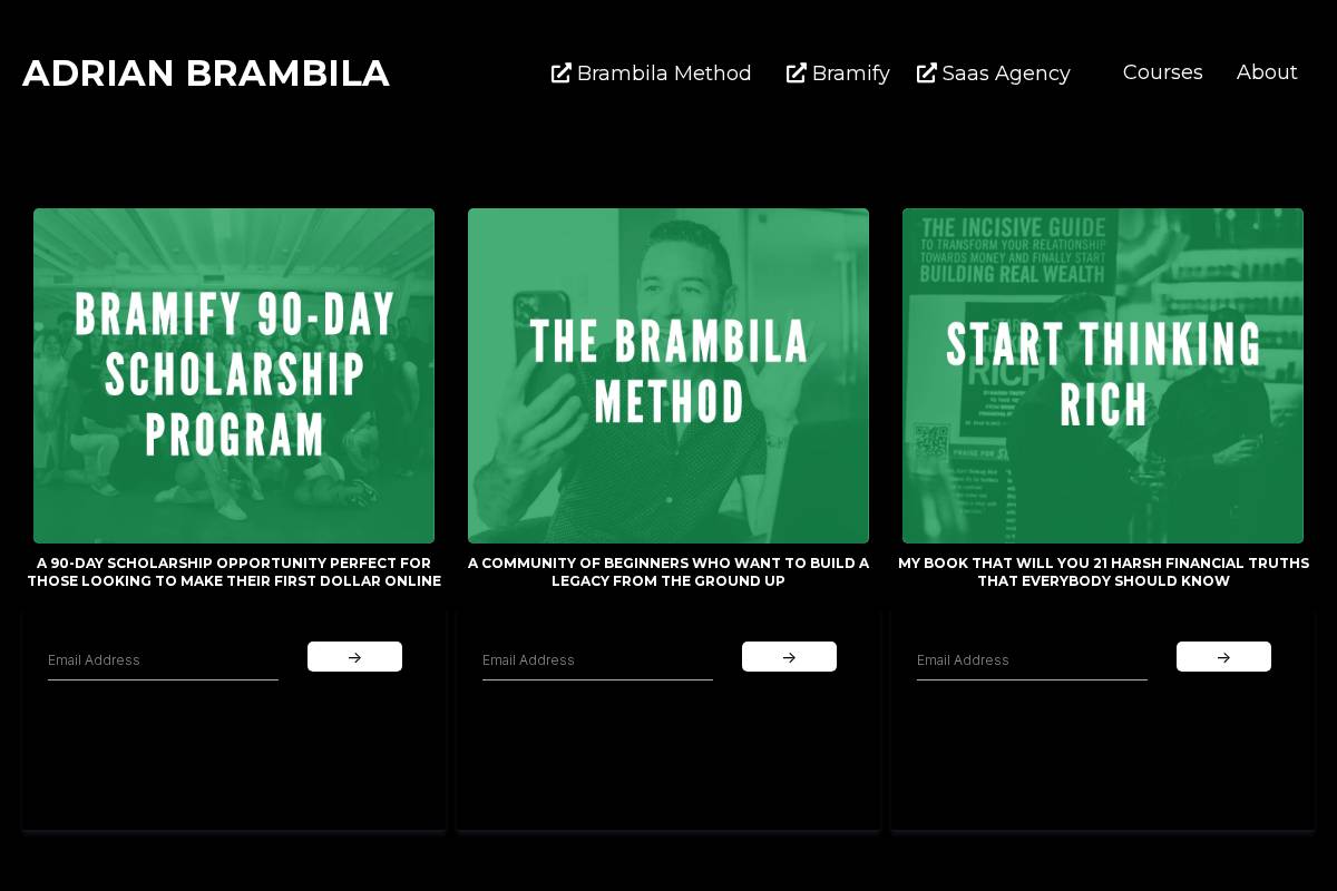 adrianbrambila.com homepage screenshot