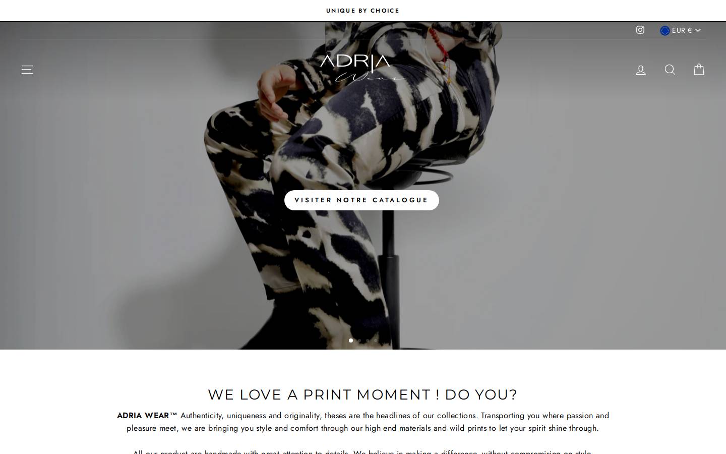 adriawear.com homepage screenshot