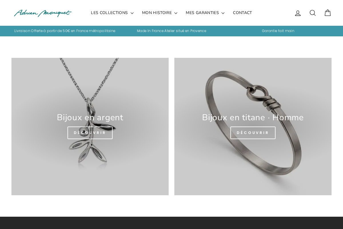 Bijoux Adrien Moniquet homepage screenshot