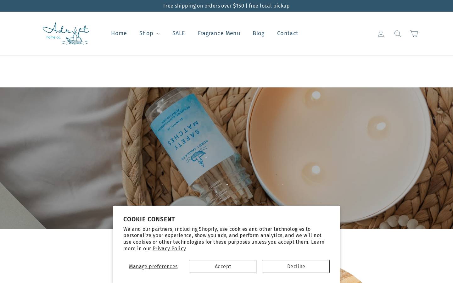 adriftco.com homepage screenshot