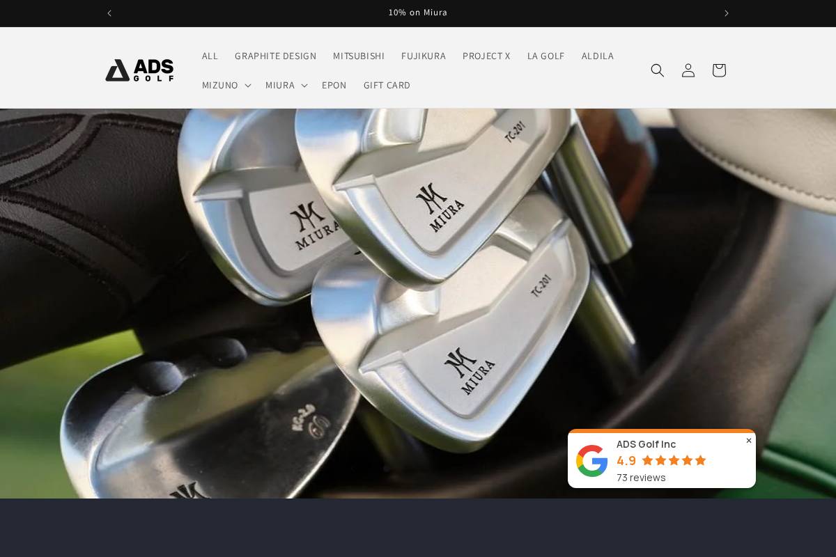 adsgolfshop.com homepage screenshot