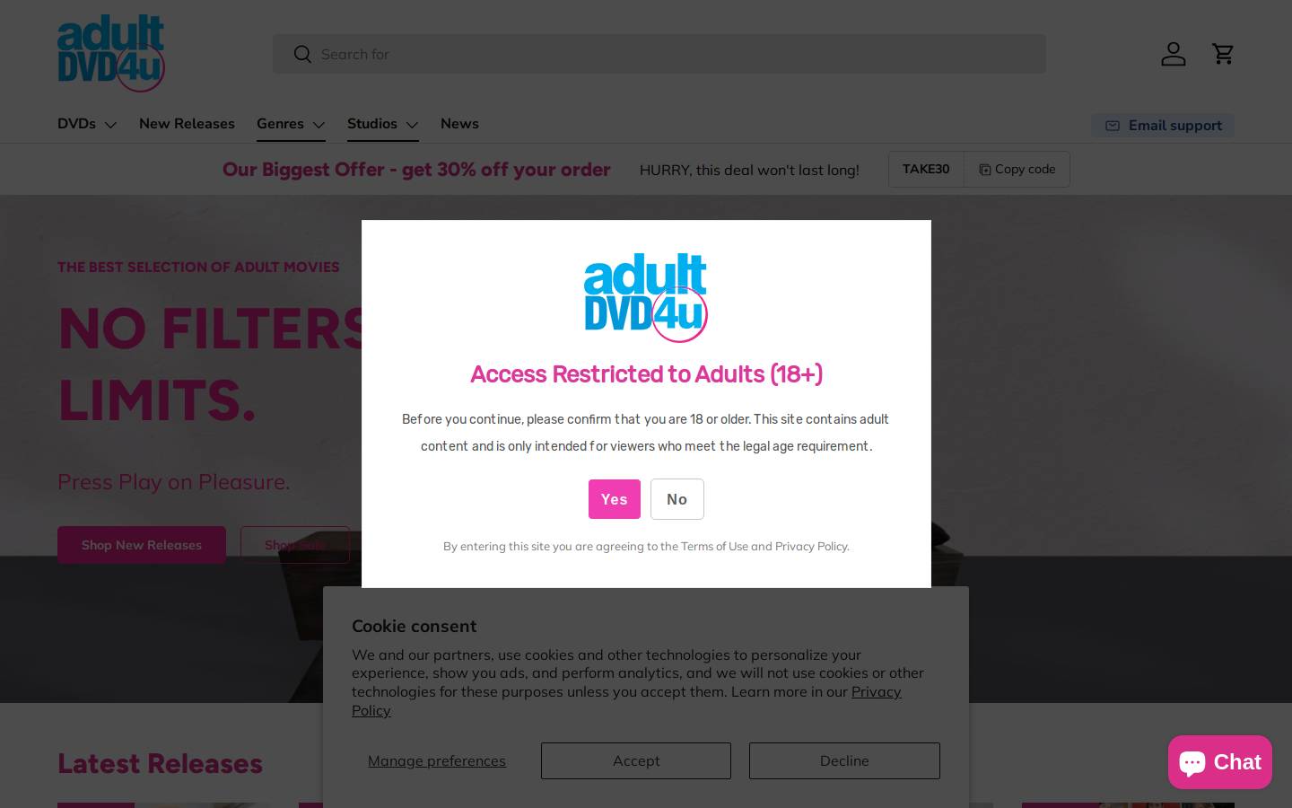 adultdvd4u.com homepage screenshot