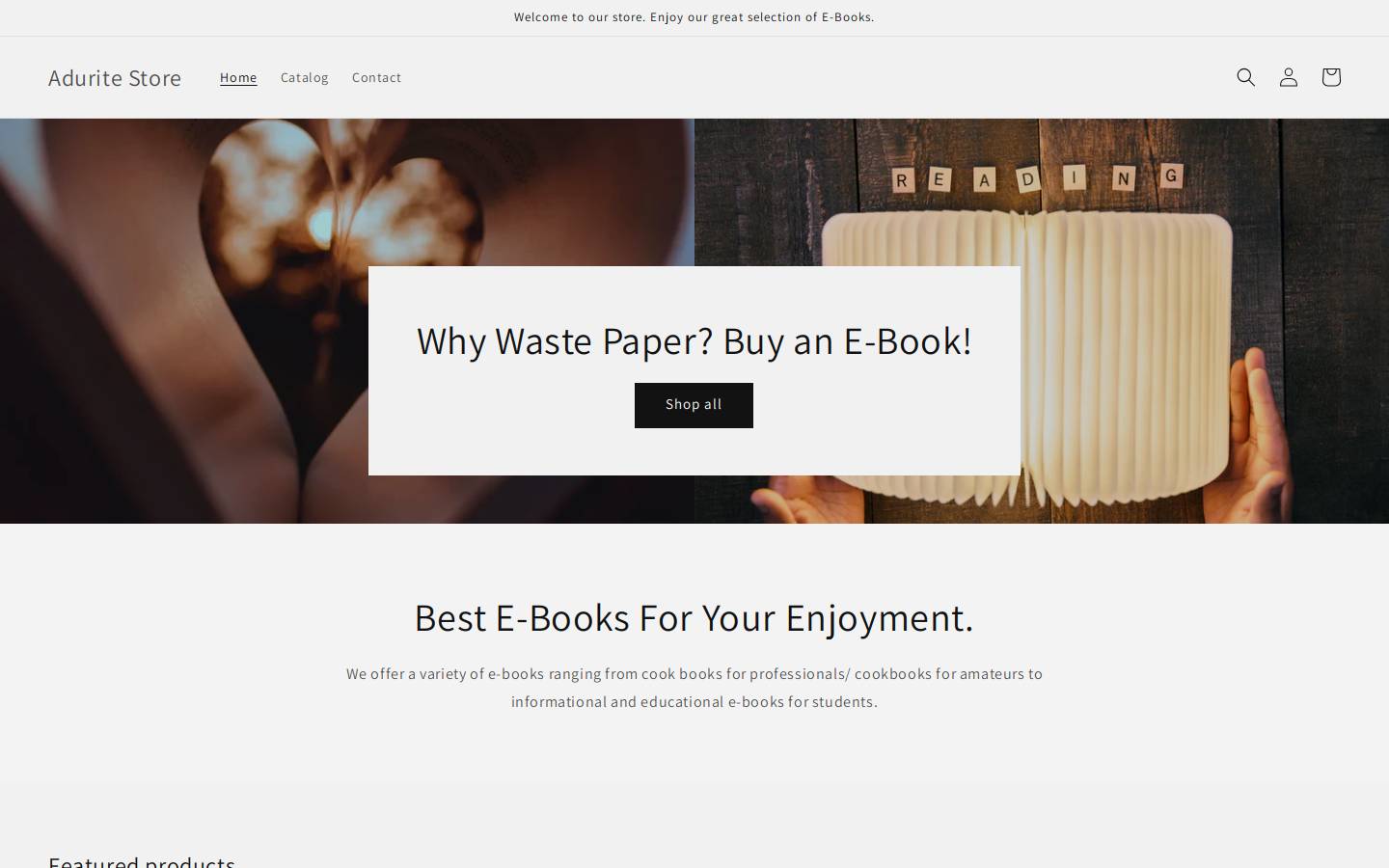 aduritebooks.com homepage screenshot