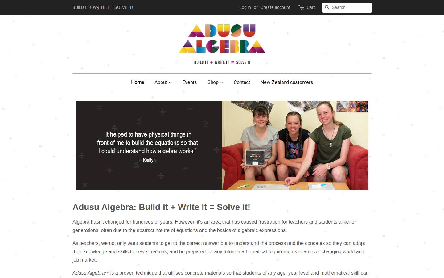 adusu-algebra.com.au homepage screenshot
