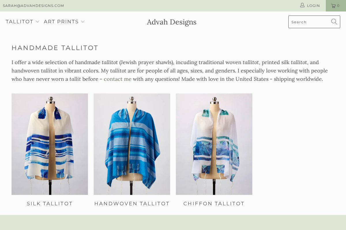 Advah Designs homepage screenshot