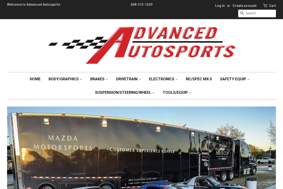 Advanced Autosports homepage screenshot