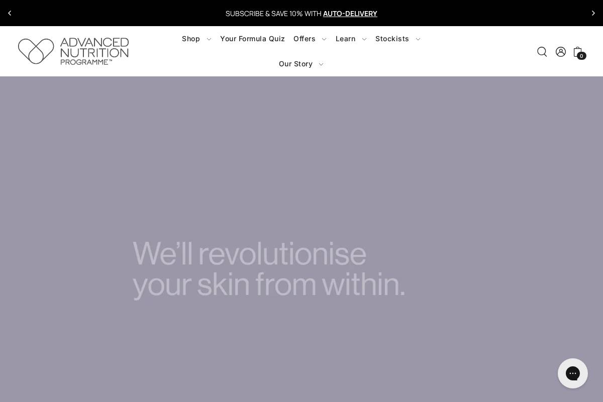 Advanced Nutrition Programme homepage screenshot