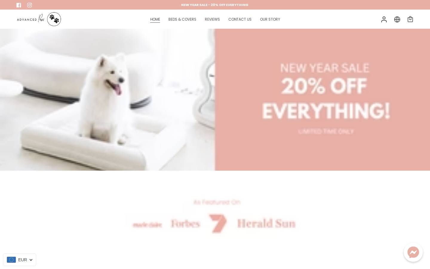 advancedpaws.com homepage screenshot
